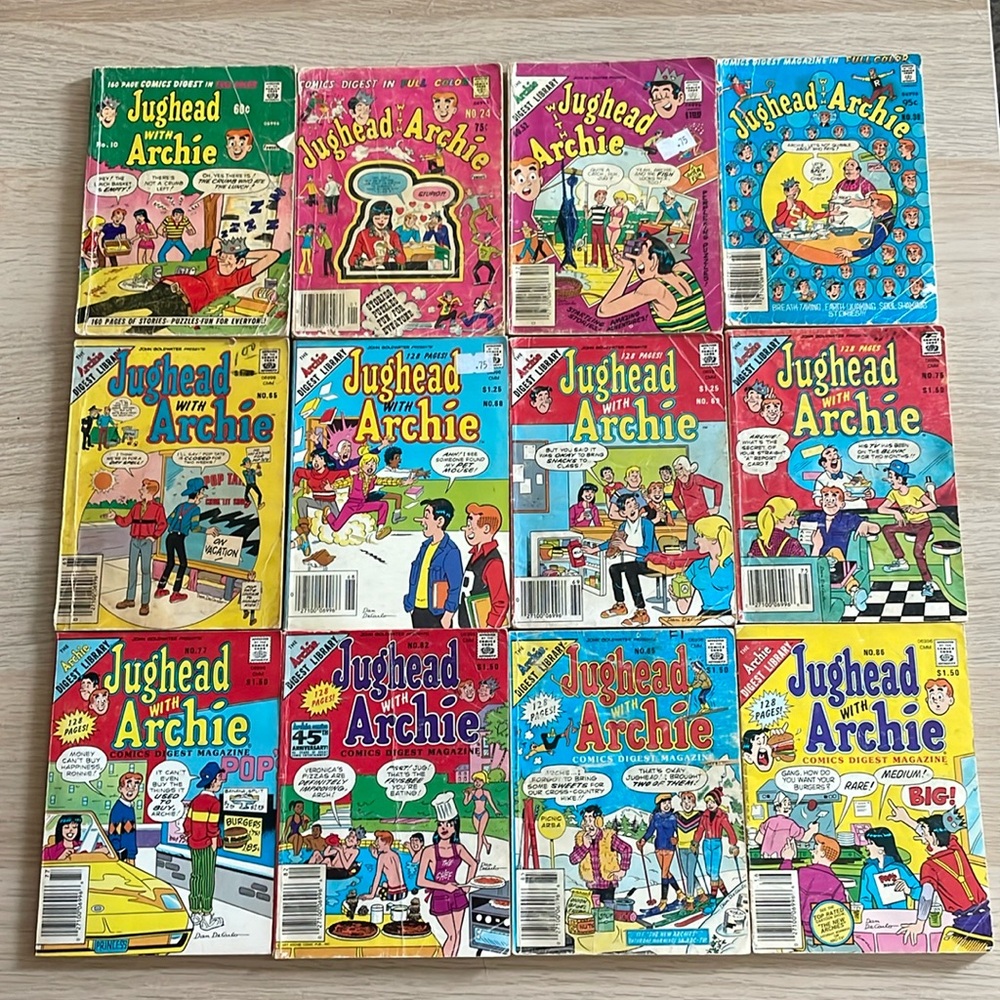 Archie Comics - 12 Jughead with Archie Digests (Vintage)